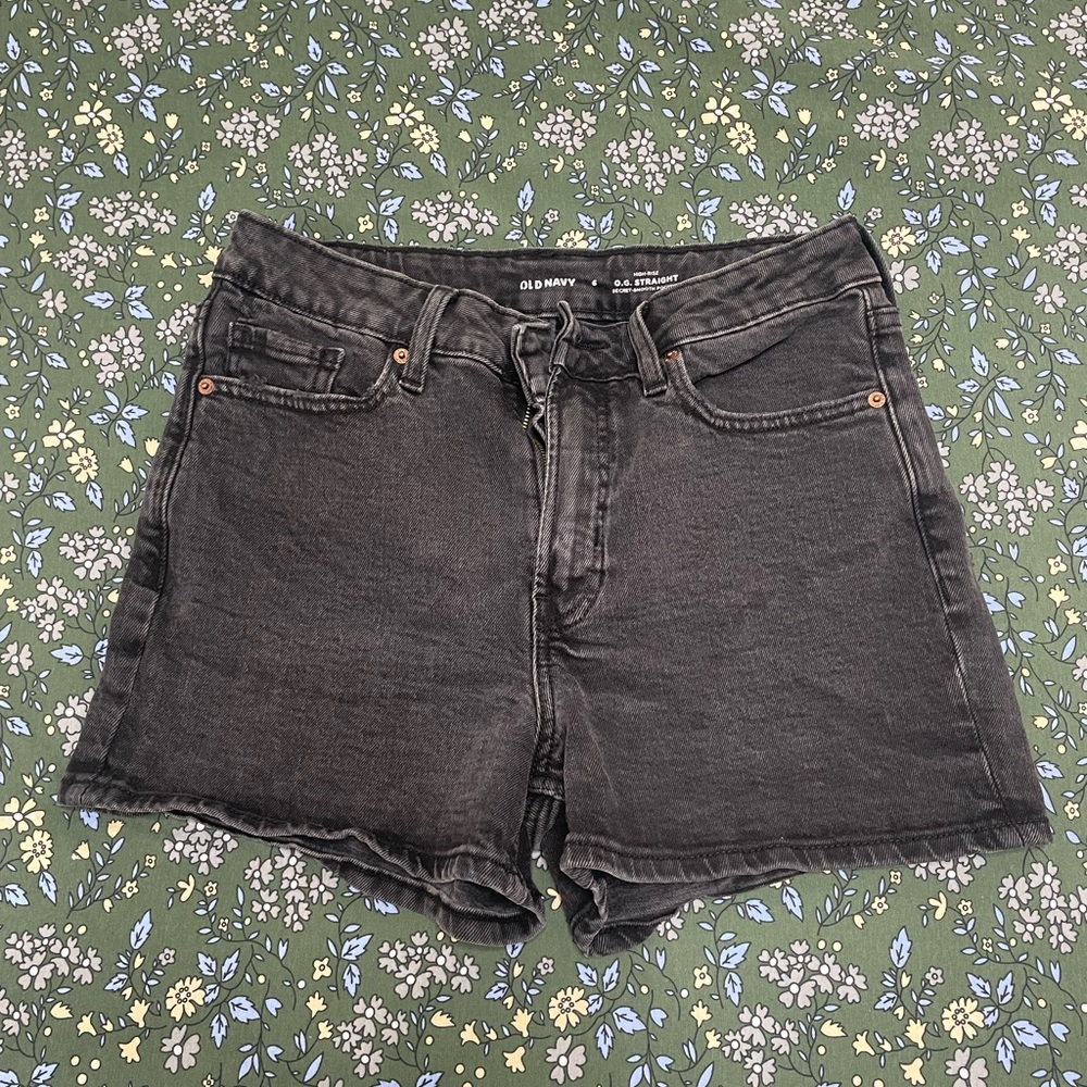 Old Navy Black Jean Shorts with Finished Hem